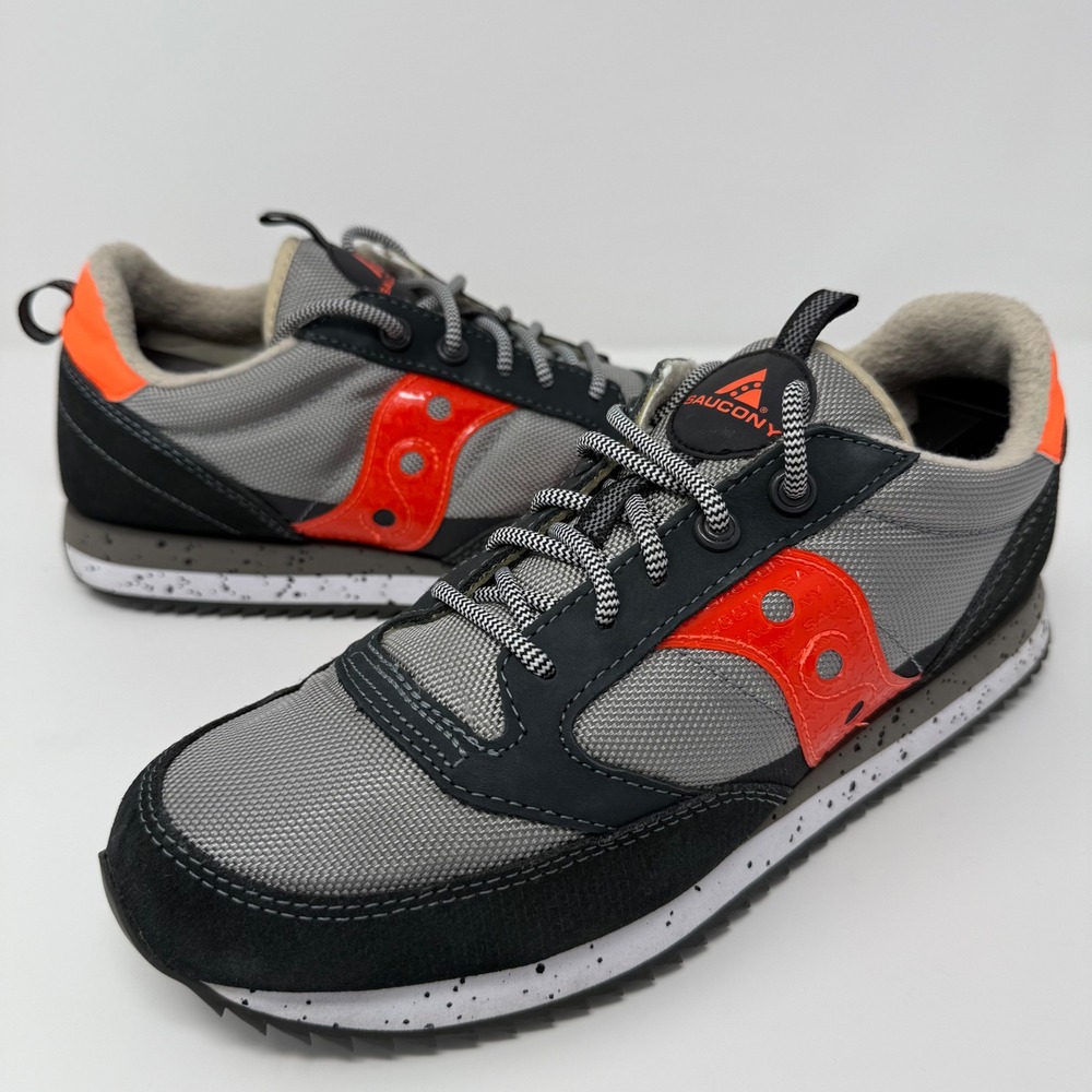 Saucony Jazz Size 8.5 Grey Orange Shock Absorbers Slip Resistant S70512-2 Men's